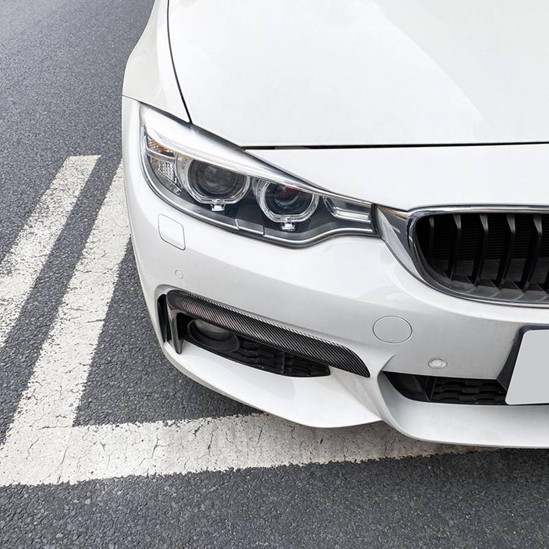 Lüftungsschlitz-Verkleidung vorne für BMW 4er F32 F33 F36 M Sport 2014-2020 schwarz glänzend Carbon Look von KUBYMOTO