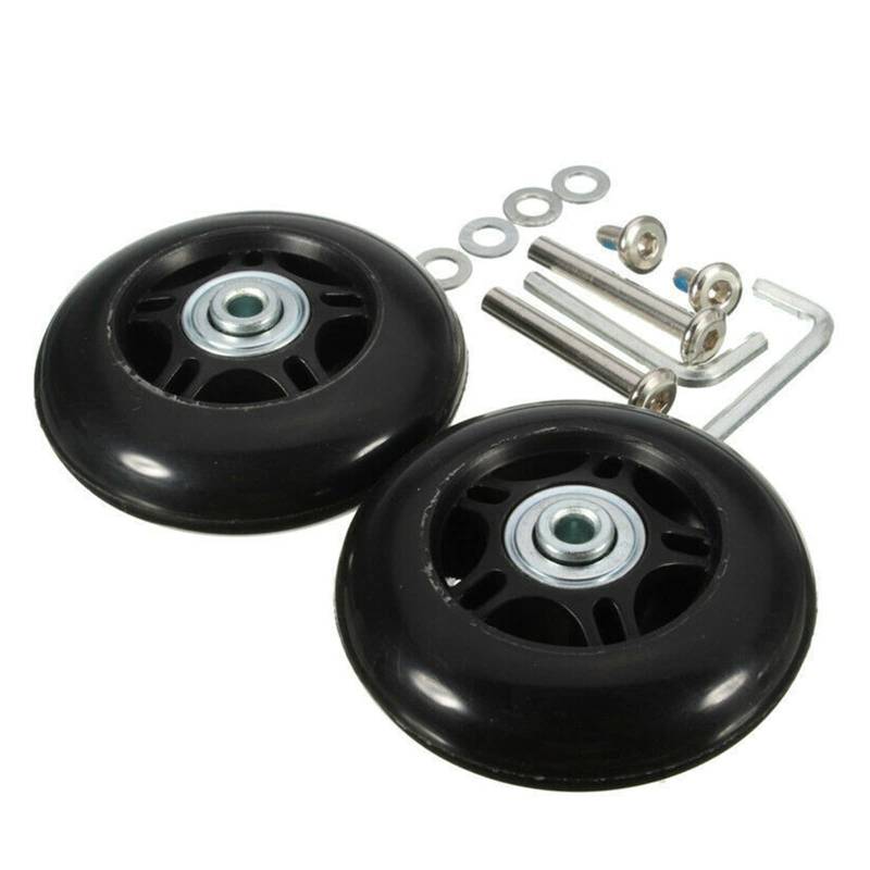 KUEZCVYA Kofferrollen, Kofferrollen Ersatzrollen mit Achsen Schraubenschlüssel Reparatur Paar Mute Ersatz Wheels für Koffer Gepäckwagen (54mm*18mm) von TWSOUL