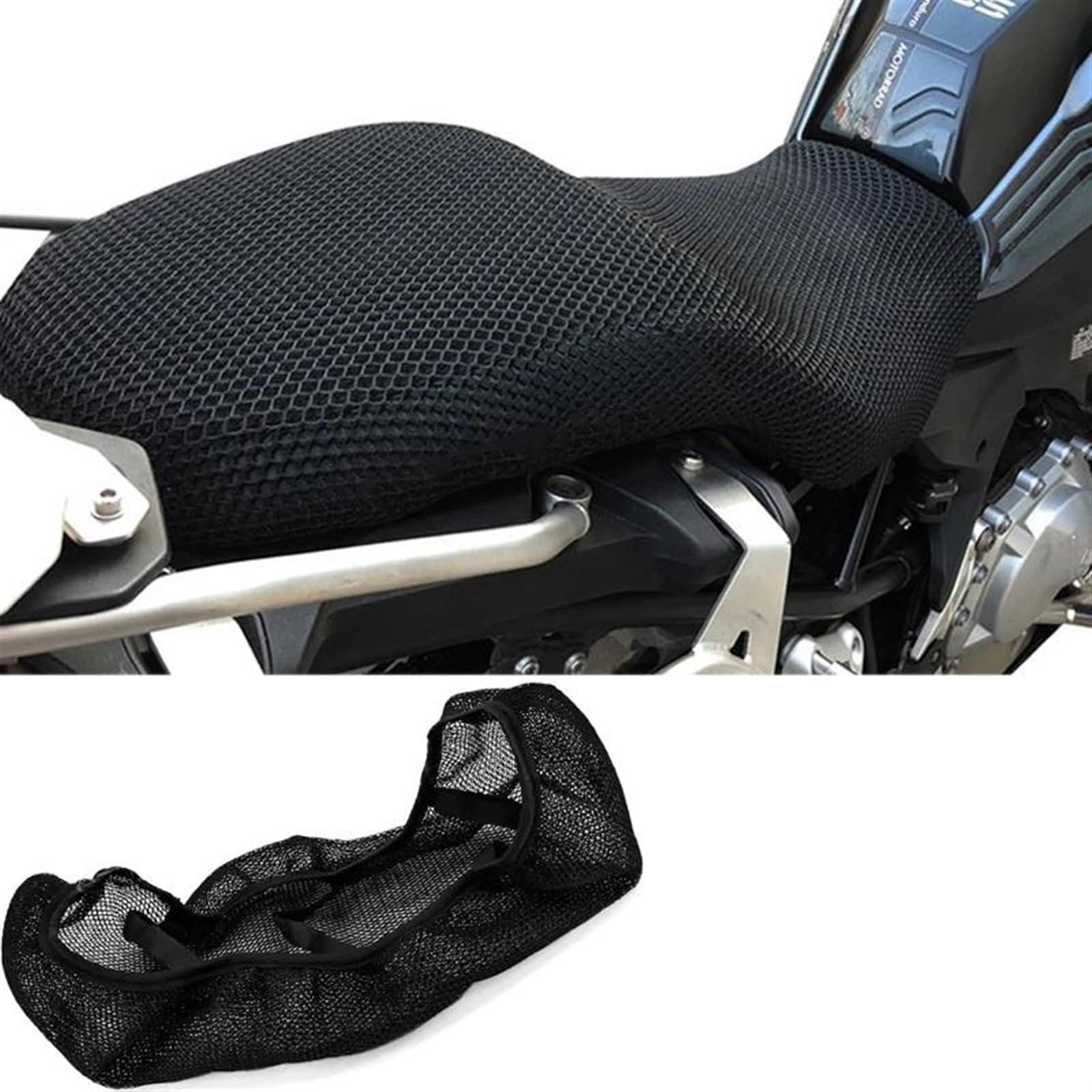 KUGVTER Sitzkissen Motorradzubehör Anti-Rutsch-Sitzbezug Aus 3D-Mesh-Gewebe, Atmungsaktives, Wasserdichtes Kissen Für Benelli TRK502 TRK 502 TRK 502X von KUGVTER