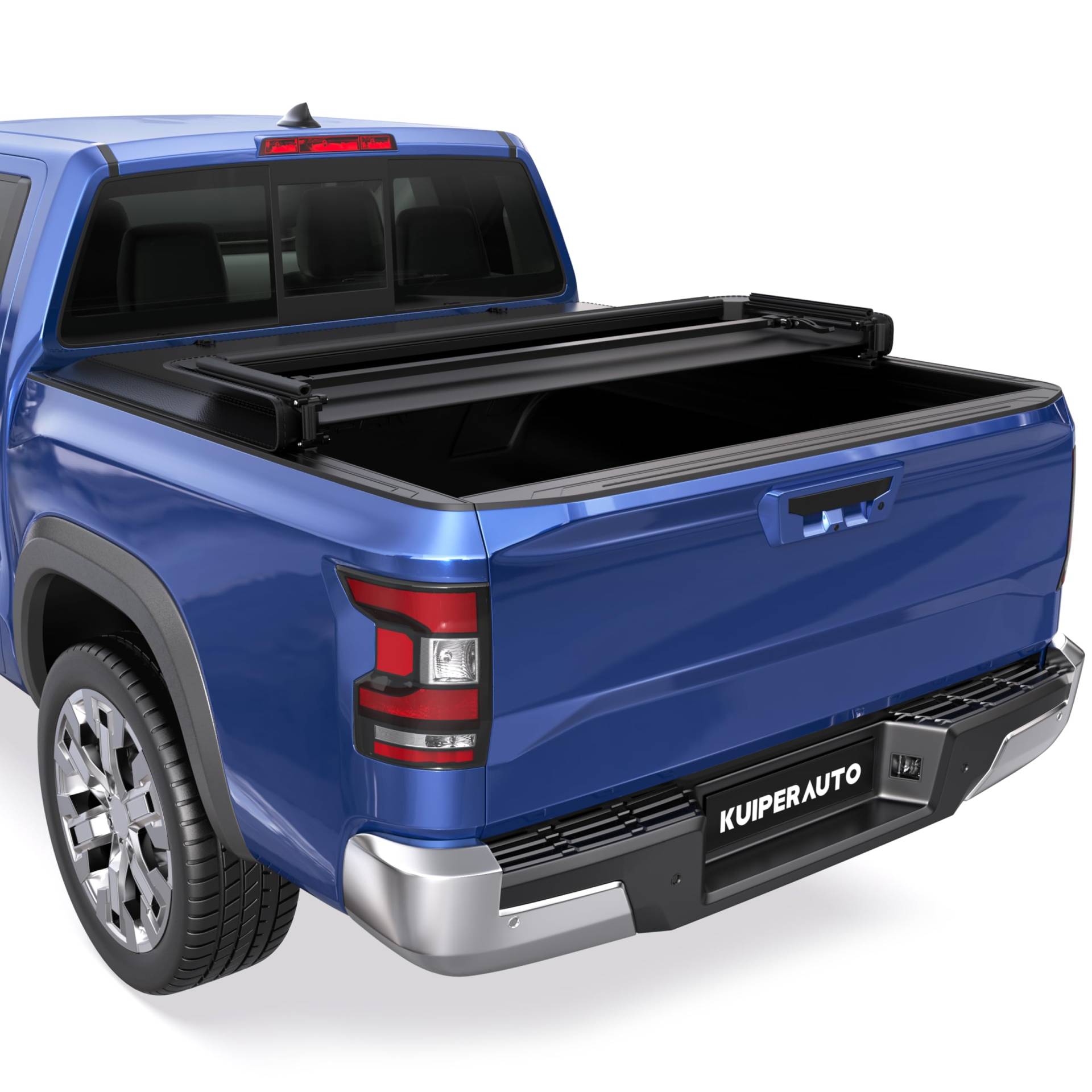 KUIPERAUTO Tri Fold Soft Folding Truck Bed Tonneau Cover Compatible for Nissan Frontier 2005-2024 Suzuki Equator 2009-2014 Fleetside 5 FT On Top von KUIPERAUTO