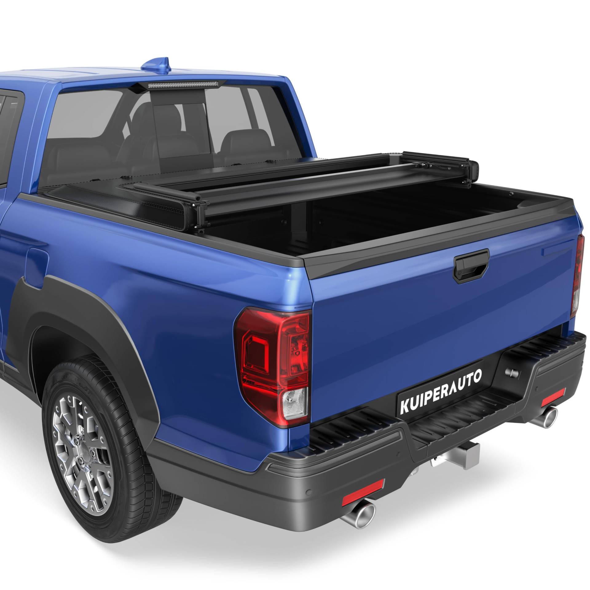 KUIPERAUTO Weiche, dreifach faltbare LKW-Bett-Tonneau-Abdeckung, kompatibel mit Honda Ridgeline 2017–2024, ohne Überrollbügel oder Utility Track System, 1,5 m Bett auf der Oberseite, 162,6 cm von KUIPERAUTO