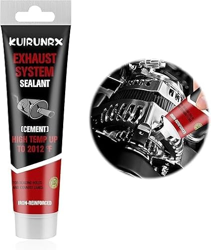 KUIRUNRX® Auspuff Montagepaste, Auspuff Dichtmasse, Hitzebeständig Auspuff Paste, Hohe Gasdichtigkeit Auspuff, Repariert Schnell Kleine Risse, Löcher und Undichtigkeiten im Auspuffrohr -150G von KUIRUNRX