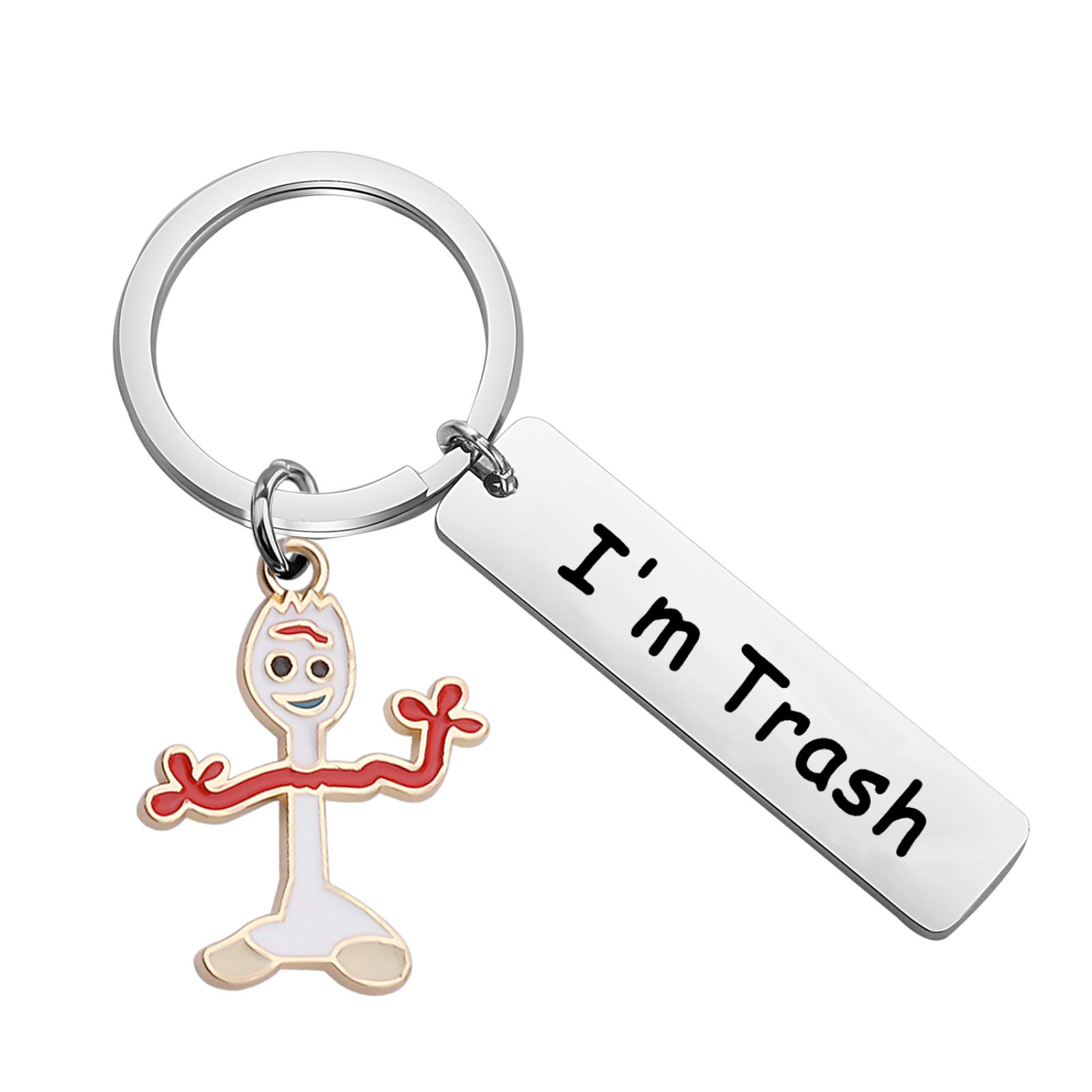 KUIYAI Forky Gift Forky Keychain Forky I'm Trash Keychain Inspiration Gift, Splitter, Small von KUIYAI