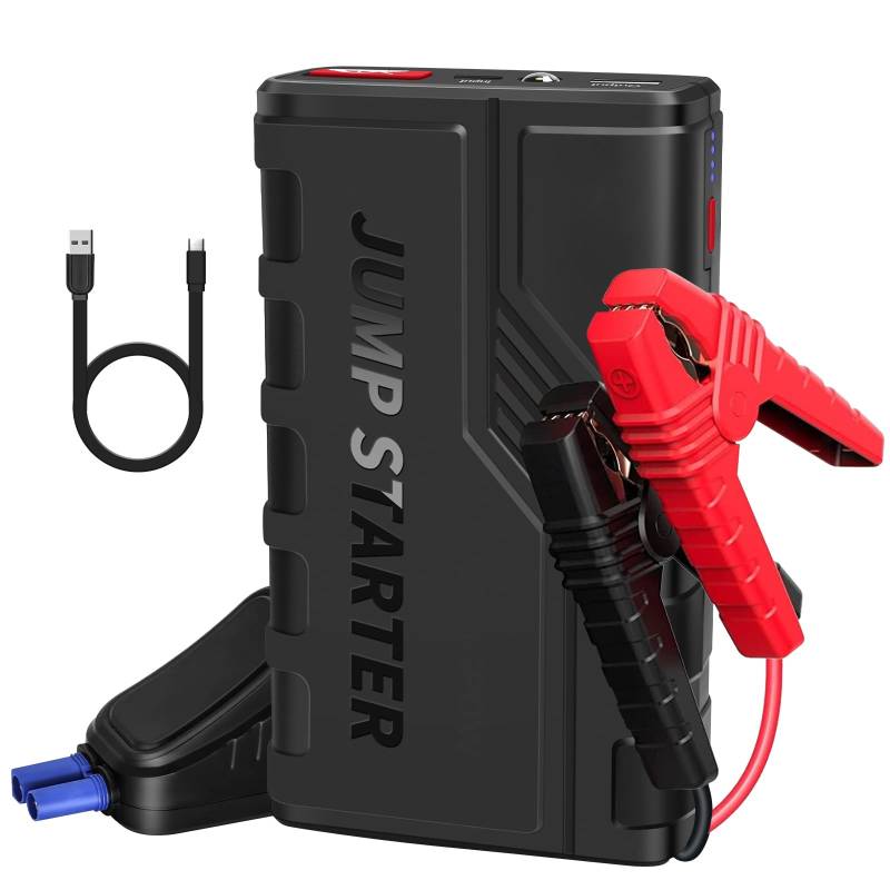 Starthilfe Powerbank, KUKUPOW Auto Starthilfe Powerbank 1500A (bis zu 7.0L Gas und 5.5L Diesel) 12V Jump Starter, Batterie Booster, Tragbare Starthilfe mit USB Schnellladung 3.0 Ports,LED Taschenlampe von KUKUPOW