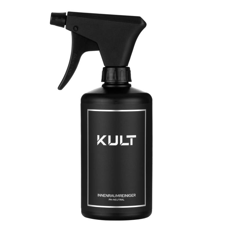 KULT Premium Auto Innenraum Reiniger 500ml - zur Reinigung von allen Oberflächen im Auto Innenraum - mit hochwertigem Duft & pflegender Wirkung für Textil, Kunststoff, Leder, Alcantara, Lenkrad & mehr von KULT