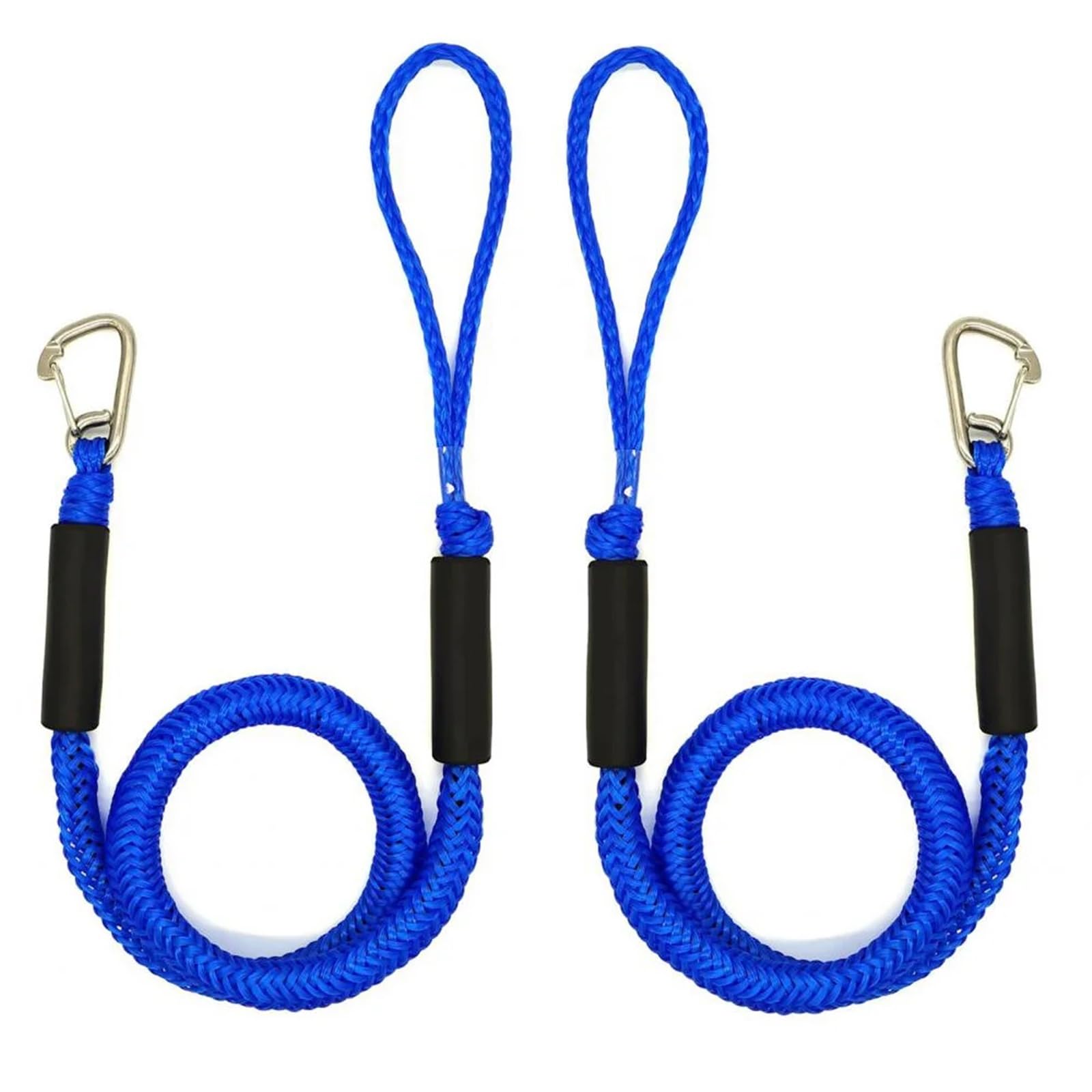 1/2PCS Dock Linien Elastische Marine Seil Bungee Cords Schock Krawatten for Wasserfahrzeuge Jet Ski Ponton Kanu Power Boot Zubehör(2pcs Blue) von KUMIAN