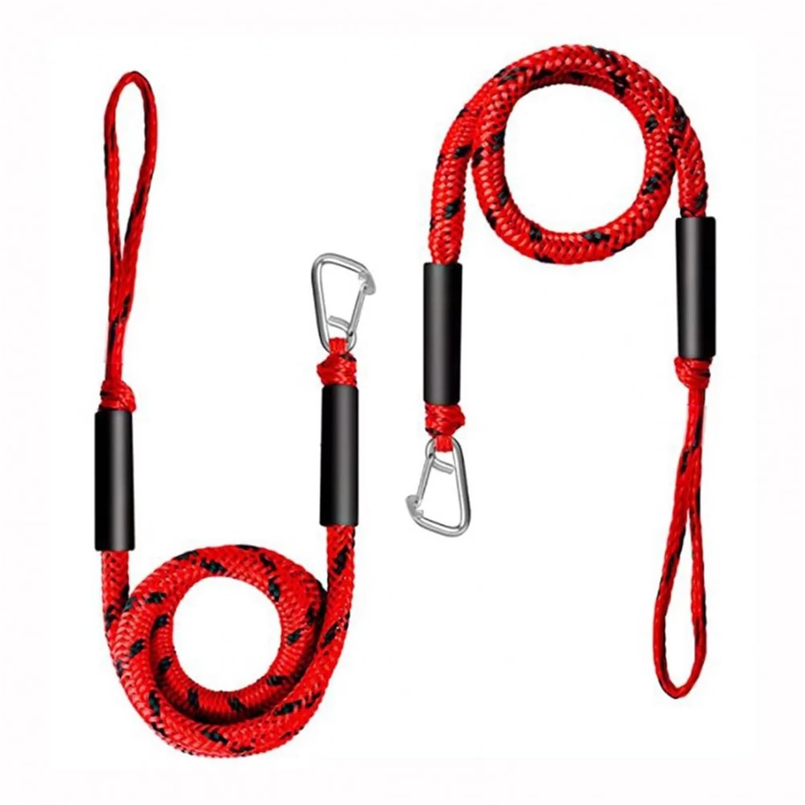 1/2PCS Dock Linien Elastische Marine Seil Bungee Cords Schock Krawatten for Wasserfahrzeuge Jet Ski Ponton Kanu Power Boot Zubehör(2pcs Red) von KUMIAN