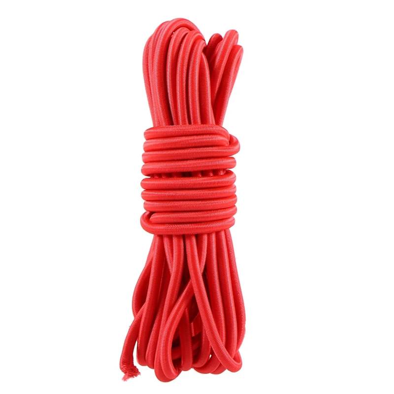 5 Meter 4 mm/5 mm elastisches Bungee-Seil for Boote. Erstellen Sie Paddelhalter, fügen Sie Deck-Takelage hinzu und sichern Sie die Rückseite(Red 5mm) von KUMIAN