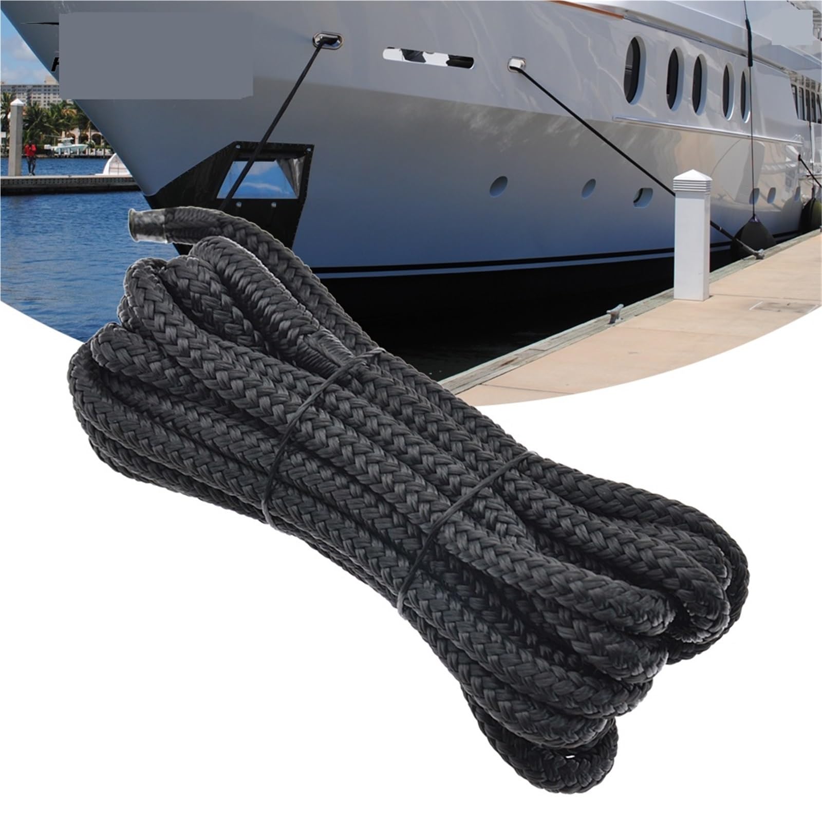 Doppelt geflochtene Dockseile for Boote, Nylon-Dockinglinien, Festmacherseil, Stoßschnur, Verung, Bootszubehör von KUMIAN