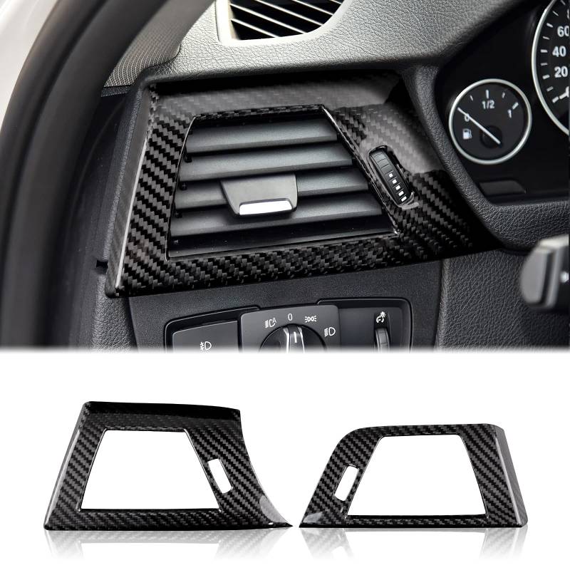 KUNGKIC 2Stück Kohlefaser Auto Seite Klimaanlage Luftauslass Entlüftung Rahmen Trimmen Aufkleber Innenbereich Compatible with BMW 4 3 Reihen F30 F31 F32 F33 F34 F36 2013-2018 Zubehör von KUNGKIC