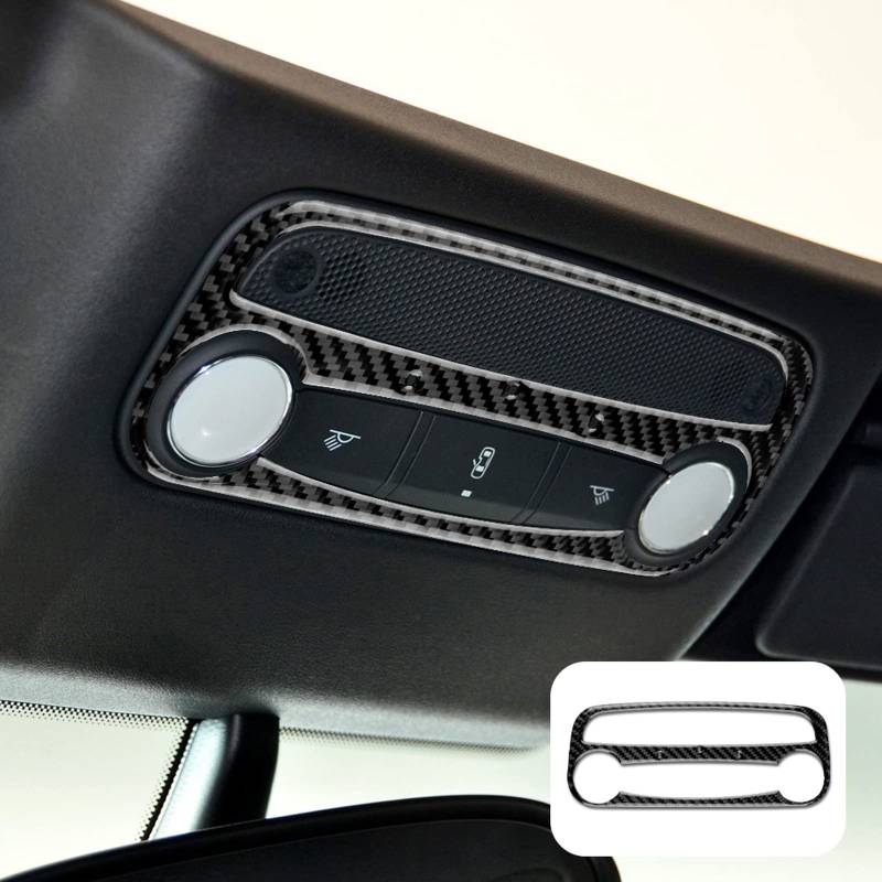 KUNGKIC Auto Dach Leselicht Lampe Rahmen Trim Cover Innenaufkleber Kohlefaser Aufkleber für Audi TT 2007 2008 2009 2010 2011 2012 2013 2014 Serie Schwarz von KUNGKIC