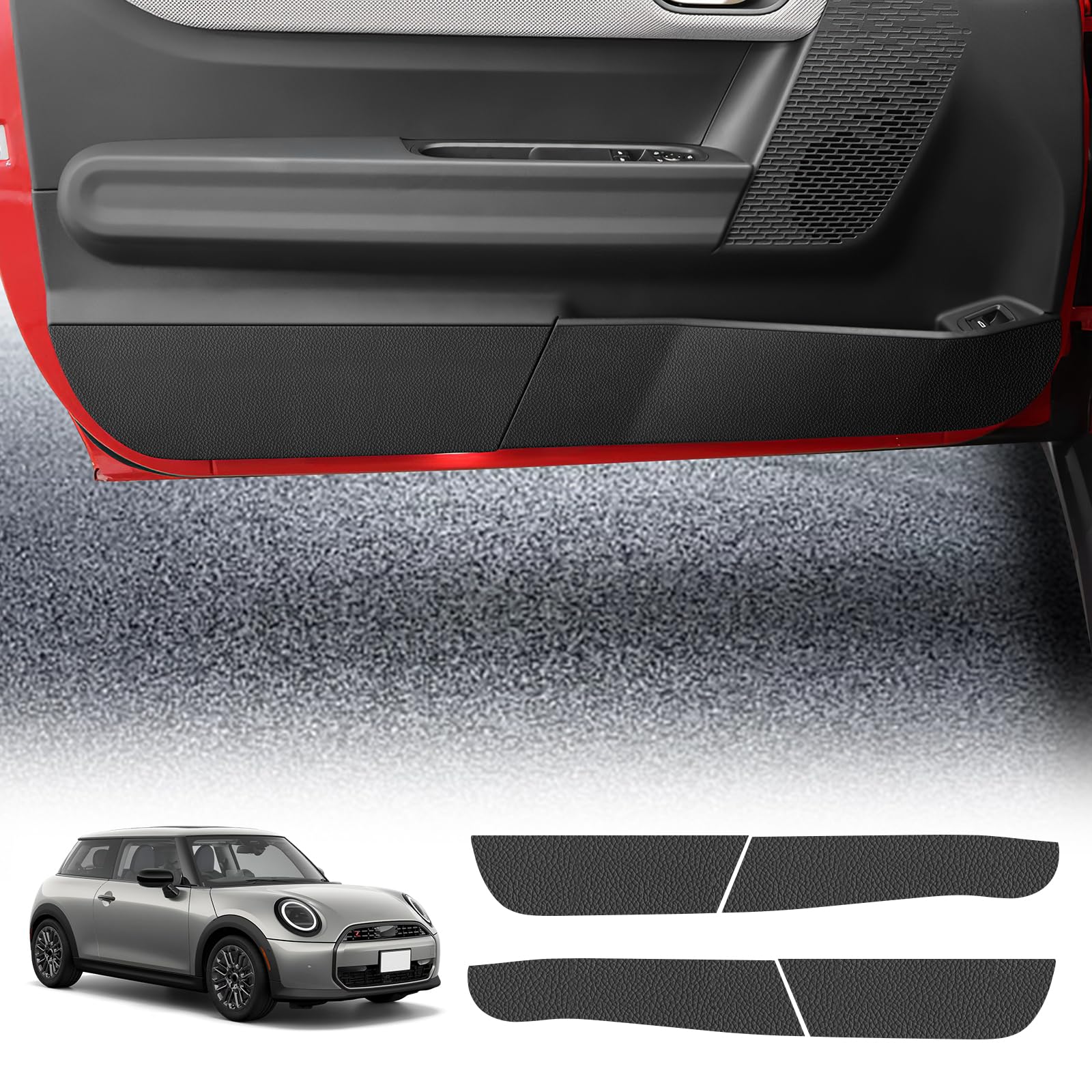 KUNGKIC Auto Tür Anti Kick Pad Für Mini Cooper S F66 F67 2024 2025 Anti Tritt Polster Schützende Aufkleber Innenraumaufkleber Zubehör Selbstklebende Seitenkante (Kunstleder) von KUNGKIC