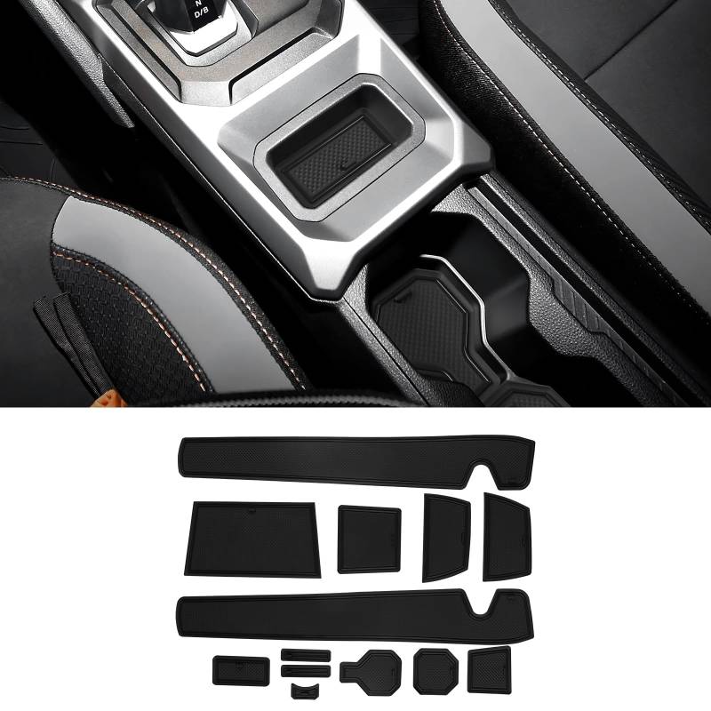 KUNGKIC Auto Türnut Anti Rutsch Pad für 2024-2025 Dacia Duster Wasserbecher Aufbewahrungsbox Anti-Rutsch-Matte Gummimatte Antirutschmatten 13-Piece Set (Schwarzer Rand) von KUNGKIC