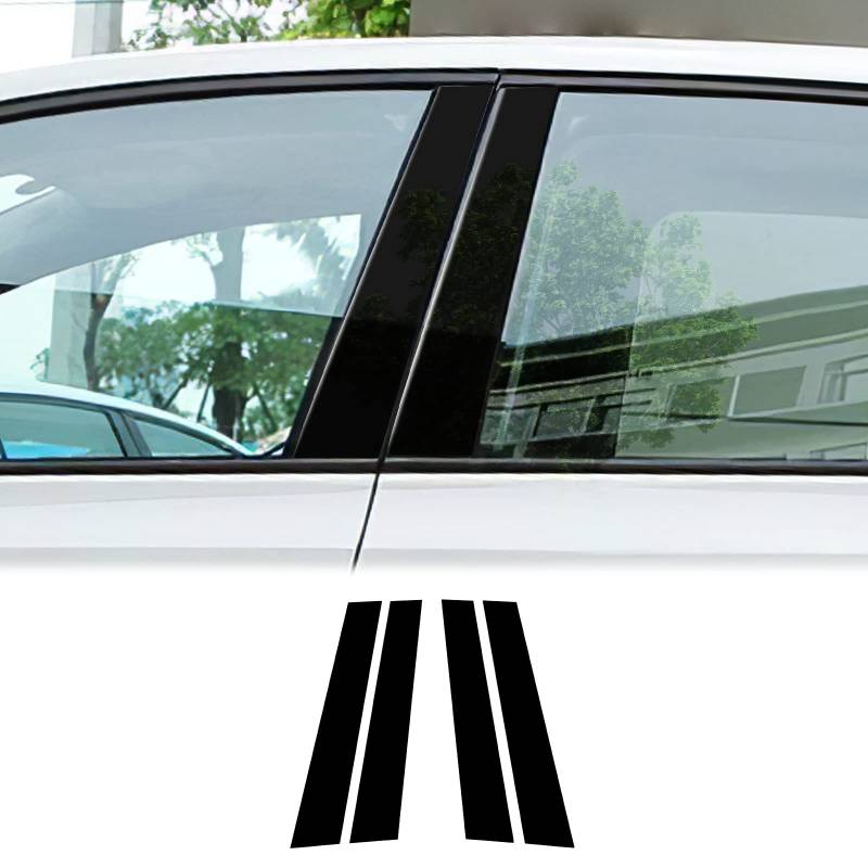 KUNGKIC B Säule Abdeckung Auto Fenster Säule Dekorativ Aufkleber Dekorativ Compatible with Volkswagen VW Golf 6 MK6 2010-2013 Fenster B C Säule Aufkleber Zubehör (Schwarz) von KUNGKIC