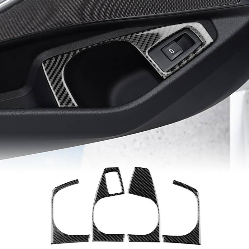 KUNGKIC Für BMW 3er G20 G28 2020 2021 2022 Auto Tür Wasser Cup Holder Abdeckung Aufkleber Kohlefaser Zubehör Becherhalter-Panel Innenraum Dekorative Zubehör,Geschenk (Schwarz) von KUNGKIC