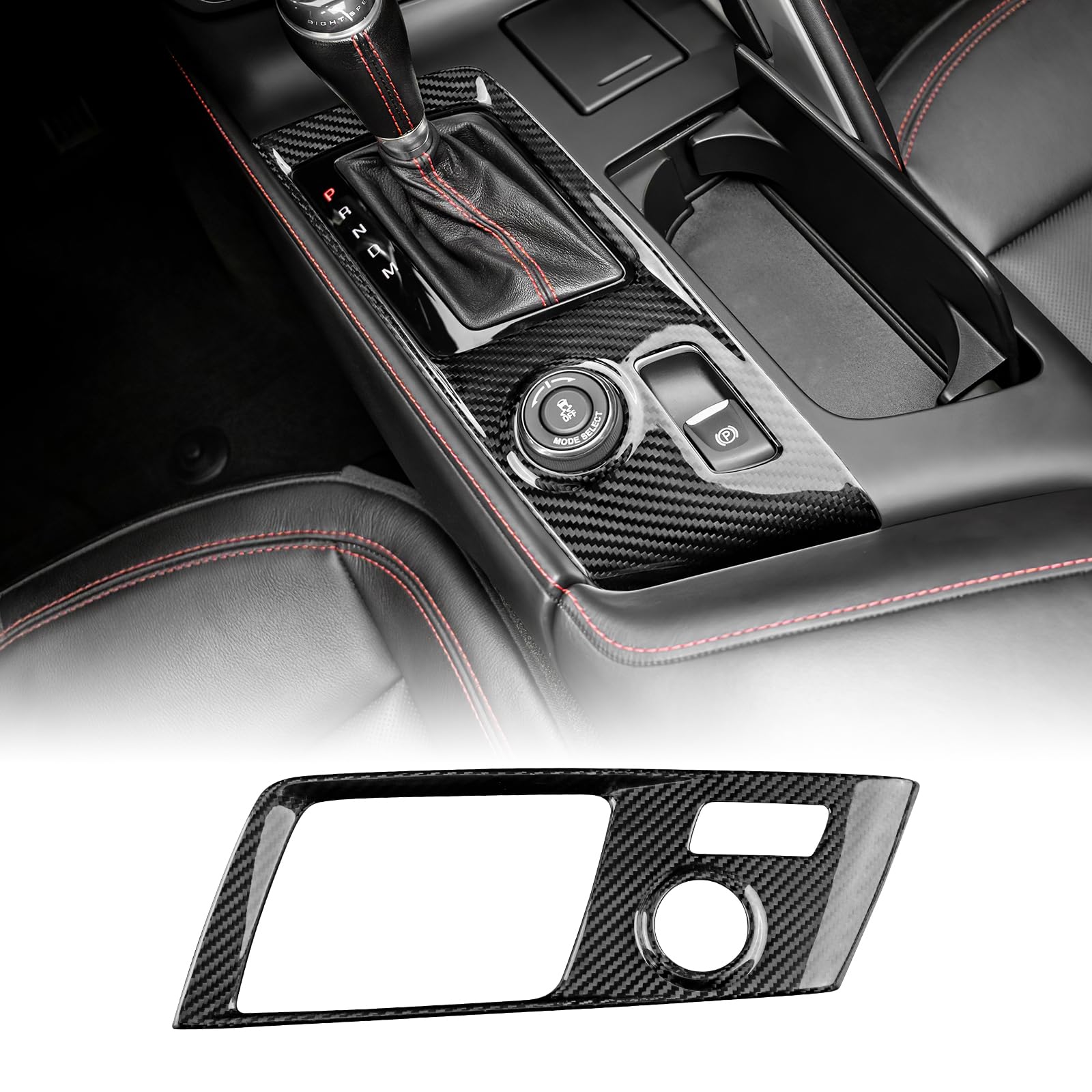 KUNGKIC Für Chevrolet Corvette C7 2014-2019 Kohlefaser Auto Schalttafel Abdeckung Getrieberahmen Aufkleber Gangschaltung Paneel Innenbereich Dekorative Zubehör,Geschenk,Schwarz von KUNGKIC