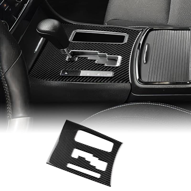 KUNGKIC Für Chrysler 300 300C 2011-2014 Kohlefaser Auto Schalttafel Abdeckung Getrieberahmen Aufkleber Gangschaltung Paneel Innenbereich Dekorative Zubehör,Geschenk (stil A, Schwarz) von KUNGKIC