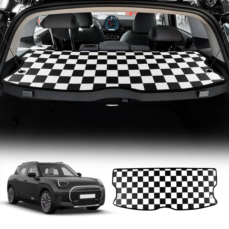 KUNGKIC Für Mini Aceman J05 Cooper S 2024 2025 Benutzerdefinierte Flanell Kofferraum-Futtermatte Kofferraumschutzmatte Allwetter Interieur-Zubehör (Gitter) von KUNGKIC