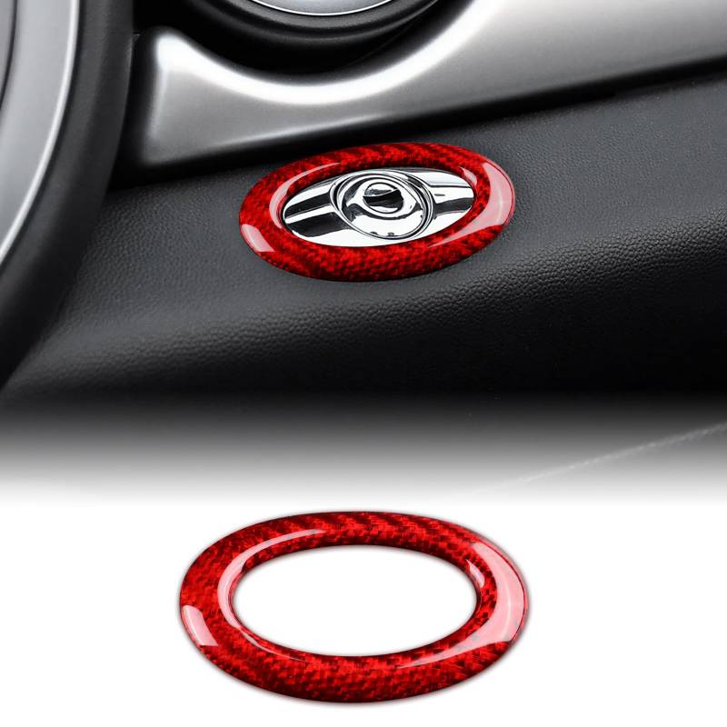 KUNGKIC Für Mini Cooper R55 R56 R57 2007-2013 R60 2010-2016 Kohlefaser Auto Co-Pilot Handschuhfach Schalterabdeckung Aufkleber Dekorative Innenbereich Zubehör,Geschenk (Rot) von KUNGKIC