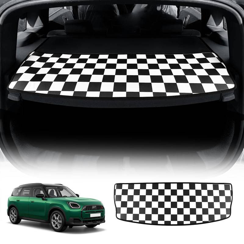 KUNGKIC Für Mini Mini Countryman U25 2024 2025 Benutzerdefinierte Flanell Kofferraum-Futtermatte Kofferraumschutzmatte Allwetter Interieur-Zubehör (Gitter) von KUNGKIC