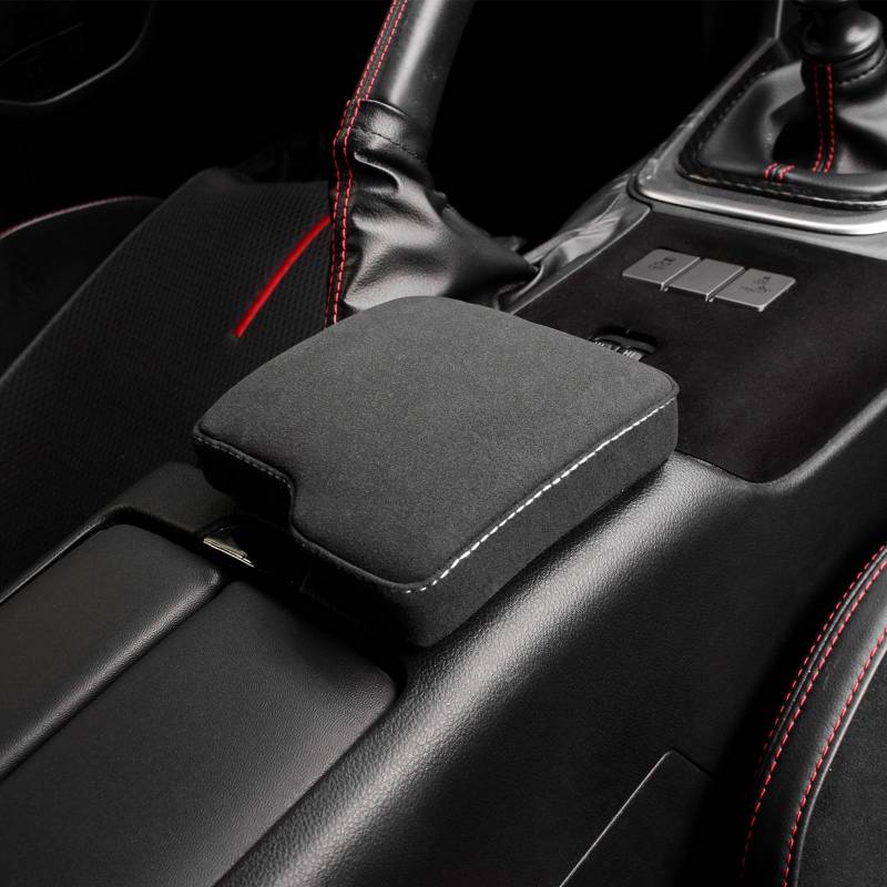 KUNGKIC Für Toyota GR86 86 Subaru BRZ 2021 2022 2023 2024 2025 Flannel Auto Armlehnen Box Cover Schutz Car Armrest Box Pad Mittelkonsole Pad Innenzubehör,Weiße Linie von KUNGKIC