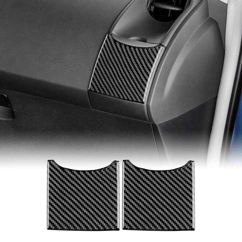 KUNGKIC Für Toyota Yaris 2006-2011 Kohlefaser Auto Becherhalter Cup Holder Trim Cover Aufkleber für Armaturenbrett Seiten Innenbereich Zubehör,Geschenk (Schwarz) von KUNGKIC