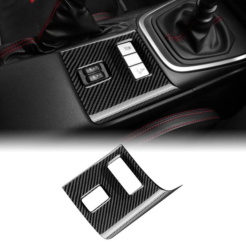 KUNGKIC Hartkohlefaser Auto Schalttafel panel Sitz Wärme Taste Abdeckung Aufkleber Dekorativ Innenbereich Compatible with Subaru BRZ ZN8 Toyota 86 ZN8 2021 2022 2023 Zubehör Schwarz von KUNGKIC