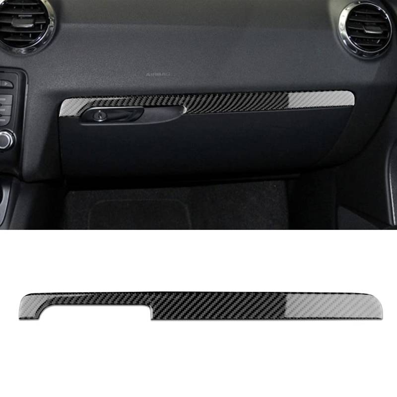 KUNGKIC Kohlefaser Auto Co-Pilot Mittelkonsole Dashboard Handschuhfachverkleidung Carbon Fiber Car Glove Box für TT 2007 2008 2009 2010 2011 2012 2013 2014 zubehör innenraum (ohne Löcher-Schwarz) von KUNGKIC