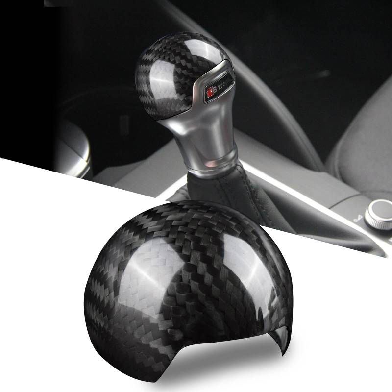 KUNGKIC Kohlefaser Auto-Schaltknauf-Abdeckung Aufkleber Dekorative accessories Carbon Fiber Car Gear Shift Knob für Audi A3 8V S3 zubehör Innenraum 2014 2015 2016 2017 2018 von KUNGKIC