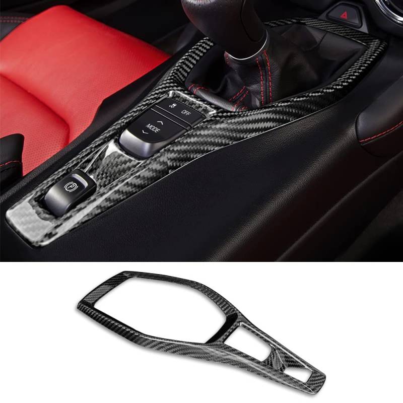 KUNGKIC Kohlefaser Auto Schalttafel Abdeckung Trim Aufkleber für Chevrolet Camaro 2016 2017 2018 2019 2020 2021 Schalttafel Panel zubehör Innenraum Dekorative (Schaltgetriebe) von KUNGKIC