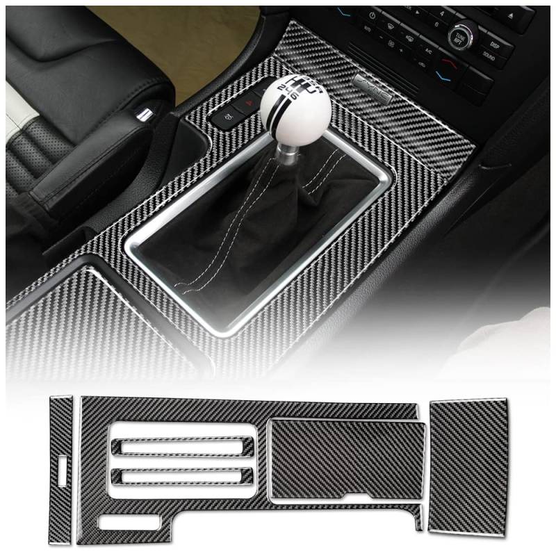 KUNGKIC Kohlefaser Auto Zentrale Steuerung Panel Rahmen Schalttafel-Abdeckung Aufkleber Dekorative Innenbereich Compatible with Ford Mustang GT 2010-2014 Zubehör Typ A von KUNGKIC