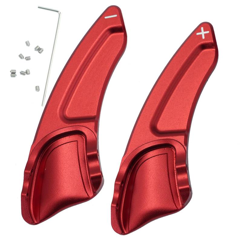 KUNIO 2 Stücke Lenkrad Schaltwippen Verlängerung Paddles Lenkrad für Fiat Viagglo 2012-2017 für Fiat Ottimo 2014-2017 Aluminiumlegierung Paddle Shifter Extensions Zubehör Rot von KUNIO