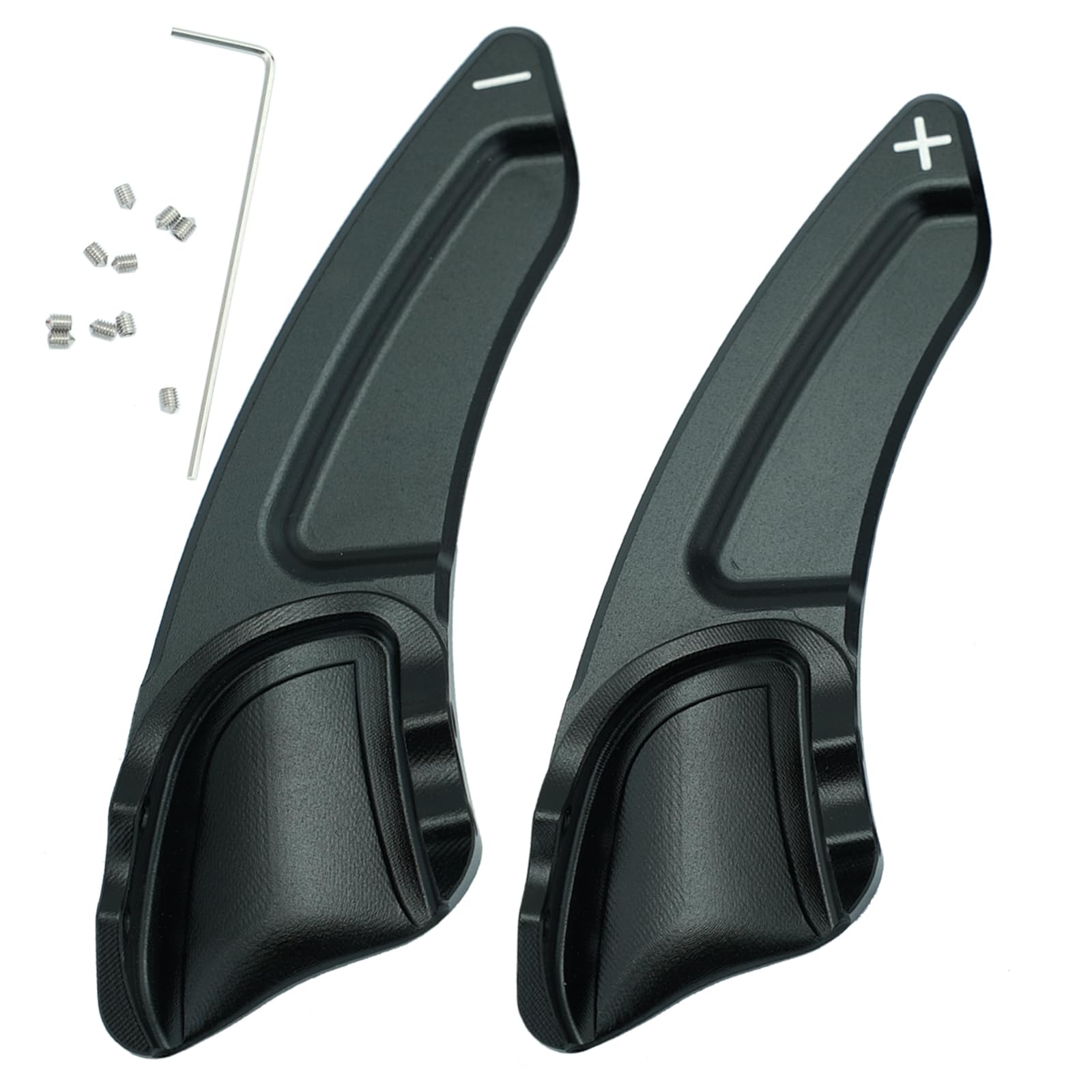 KUNIO 2 Stücke Lenkrad Schaltwippen Verlängerung Paddles Lenkrad für Fiat Viagglo 2012-2017 für Fiat Ottimo 2014-2017 Aluminiumlegierung Paddle Shifter Extensions Zubehör Schwarz von KUNIO