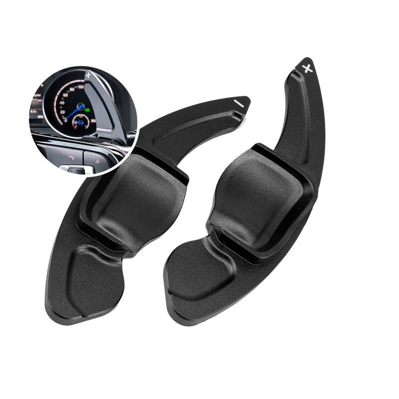 KUNIO 2 Stücke Lenkrad Schaltwippen Verlängerung Paddles Lenkrad für VW Golf 5 6 für Jetta GTI Tiguan Sciricco CC Polo GTI Sharan für Passat b7 Aluminiumlegierung Paddle Shifter Zubehör Schwarz von KUNIO