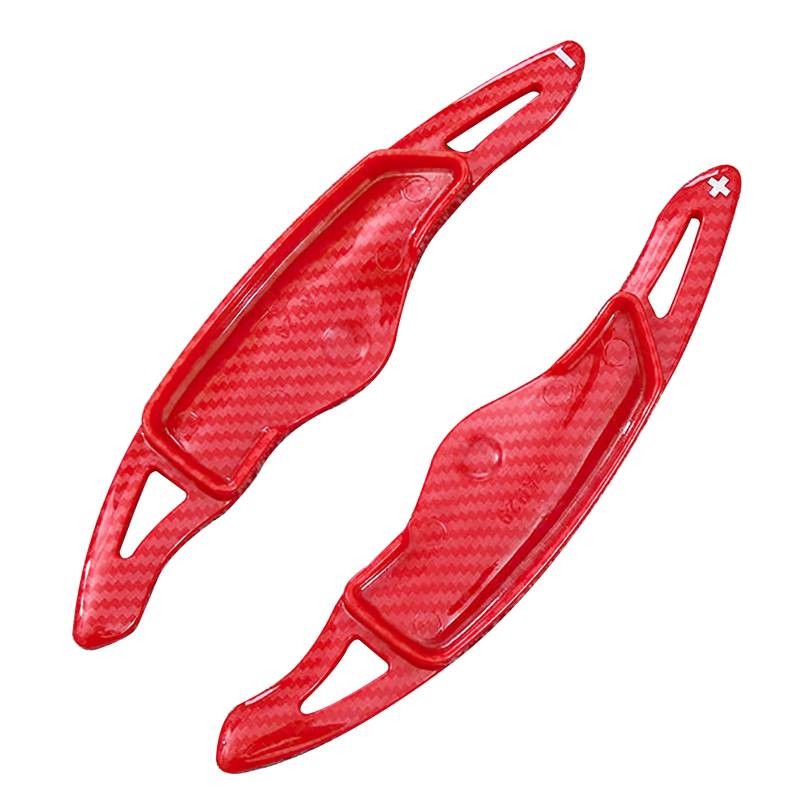 KUNIO 2 Stücke Lenkrad Schaltwippen Verlängerung Paddles Lenkrad passt für Hyundai Elantra Mistra Tucson Sonata 10th für Genesis G70 2020-2023 PVC Paddle Shifter Zubehör Rot B von KUNIO