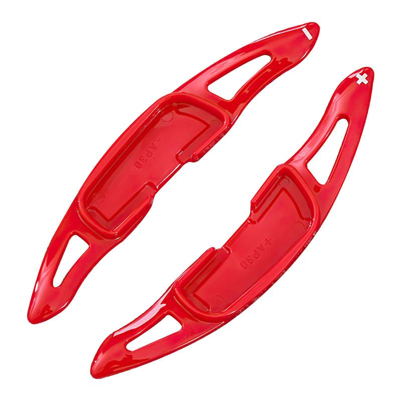 KUNIO 2 Stücke Lenkrad Schaltwippen Verlängerung Paddles Lenkrad passt für Mazda 3 6 Axela Atenza MX-5 CX-4 CX-5 2014-2020 PVC Paddle Shifter Extensions Innendekoration Zubehör Rot A von KUNIO