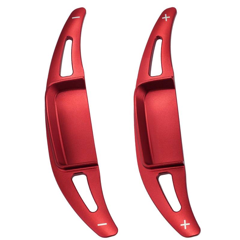 KUNIO 2 Stücke Lenkrad Schaltwippen Verlängerung Paddles Lenkrad passt für Mercedes W206 C-Class W213 LCI E-Class W223 S-Class 2022-up Metall Paddle Shifter Extensions Zubehör Rot von KUNIO