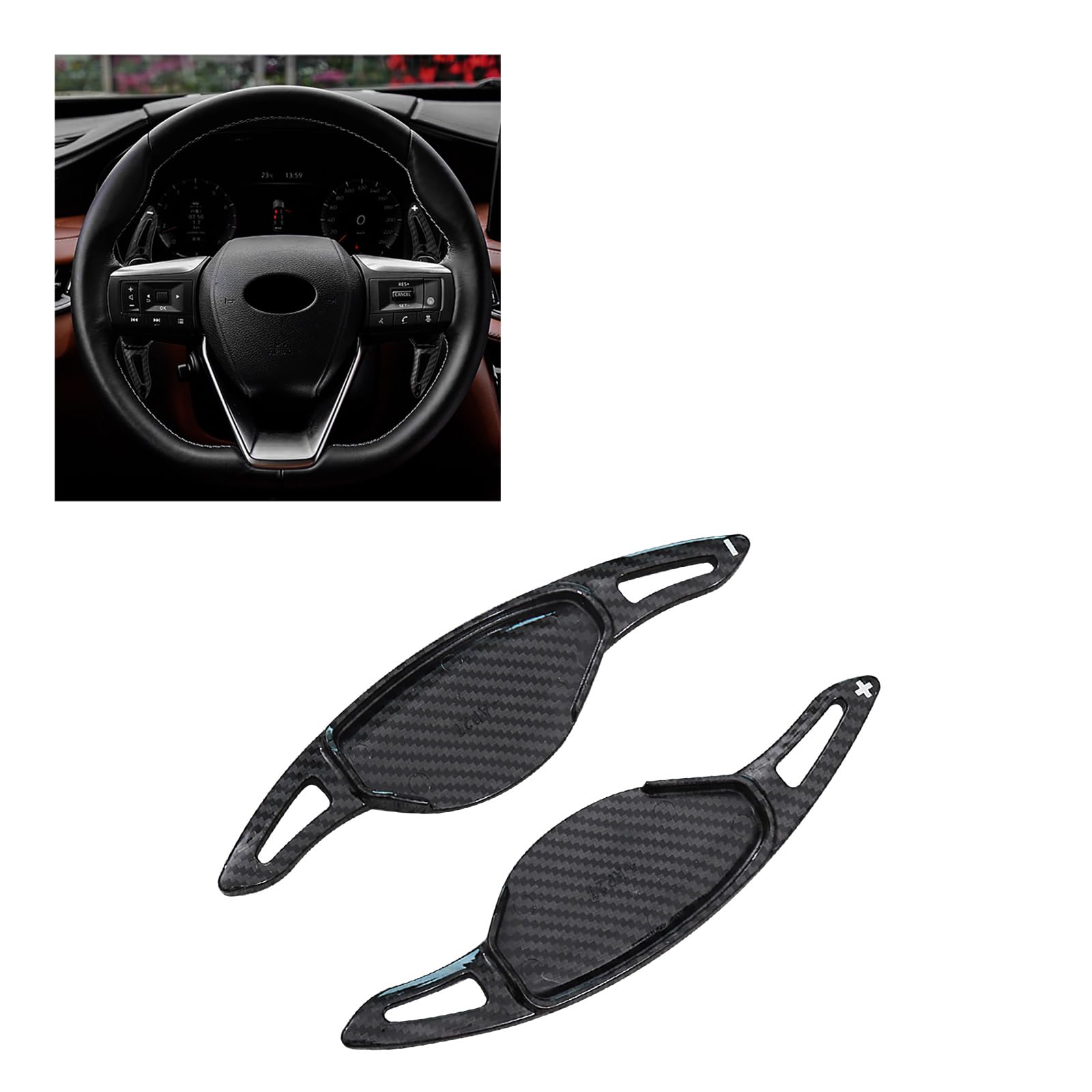 KUNIO 2 Stücke Lenkrad Schaltwippen Verlängerung Paddles Lenkrad passt für Nissan Teana Pathfinder für Infiniti QX60 QX50 QX55 PVC Paddle Shifter Zubehör Schwarz B von KUNIO