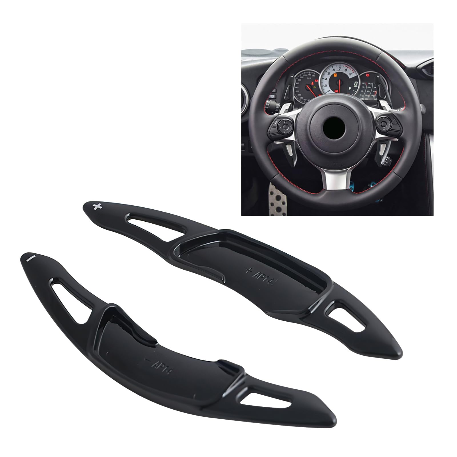 KUNIO 2 Stücke Lenkrad Schaltwippen Verlängerung passt für Toyota 86 für Subaru XV Forester Outback 2016 Subaru BRZ 2012-2017 PVC Paddle Shifter Extensions Zubehör Schwarz B von KUNIO