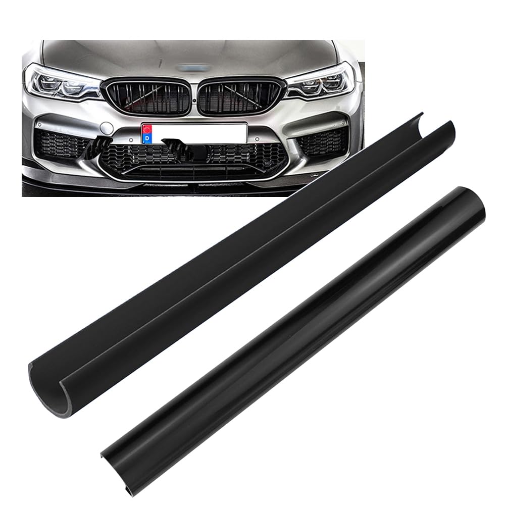 KUNIO 2PCS Frontgrill Streifen Passt für BMW Streifen für Kühlergrill E60 F52 Frontgrill Einsatz Streifen Kühlergrill Zierleiste Zubehör Schwarz von KUNIO