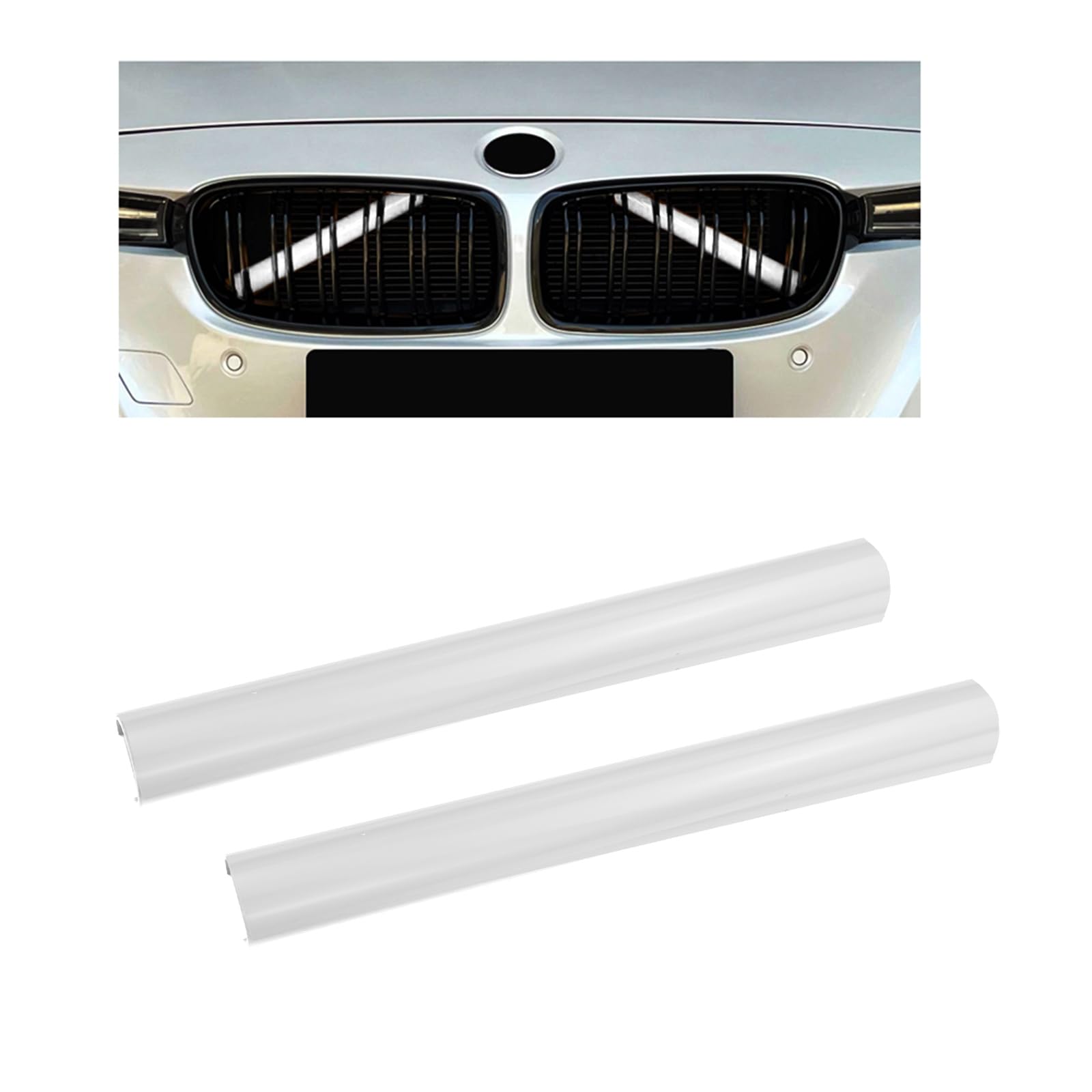 KUNIO 2PCS Frontgrill Streifen Passt für BMW Streifen für Kühlergrill G20 G28 G21 Frontgrill Einsatz Streifen Kühlergrill Zierleiste Zubehör Weiß von KUNIO