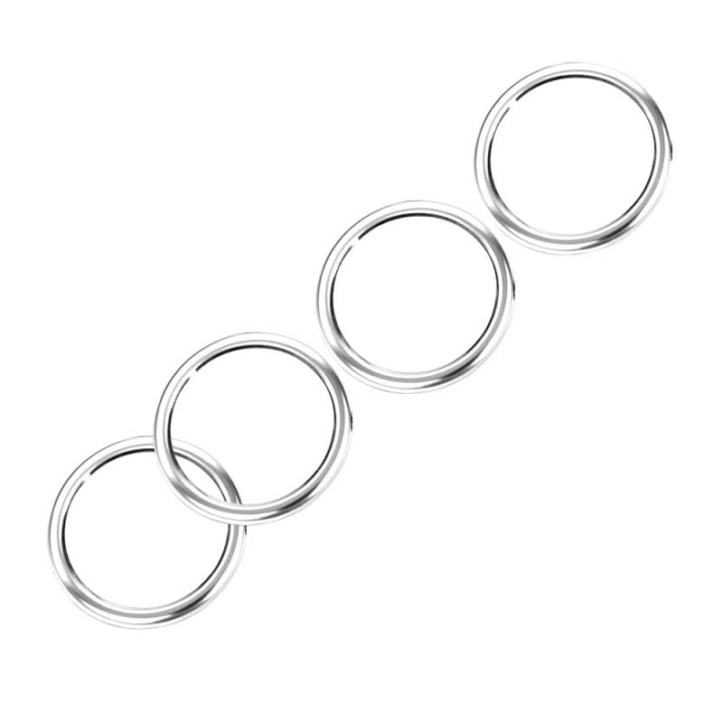 KUNIO 4Pcs Auto Lüftungsringe Konsole Klimaanlage Dekoration Ring passt für Audi A1 2014-2017 Lüftungsdüsen Zubehör Auto Luftauslass Aluminiumlegierung Lüftungsöffnungen Innenring Silber von KUNIO