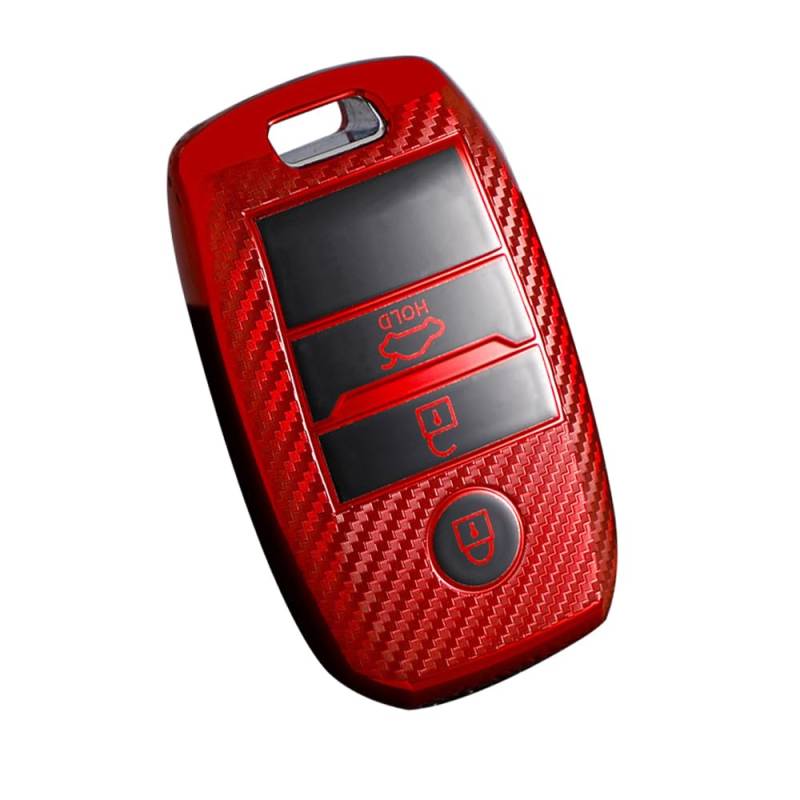 KUNIO Keyless Schlüsselhülle Passt für Kia Sportage Rio NIRO Sorento Stonic Ceed 2 Picanto GT Line Picanto X-line Soul K3 KX3 Schutz Schlüsselcover TPU Autoschlüsselhülle 3 Tasten A Rot von KUNIO