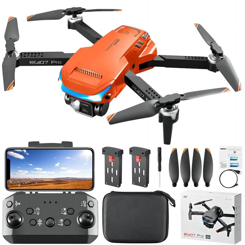 Drohne mit Kamera 4k, WiFi FPV Übertragung Faltbare Drohne, RC Quadrocopter mit 2 Batterien, Hindernisvermeidung, One Key Start/Landen, Headless Modus, 3D Flips für Erwachsene Anfänger Kinder von KUNOQXHA