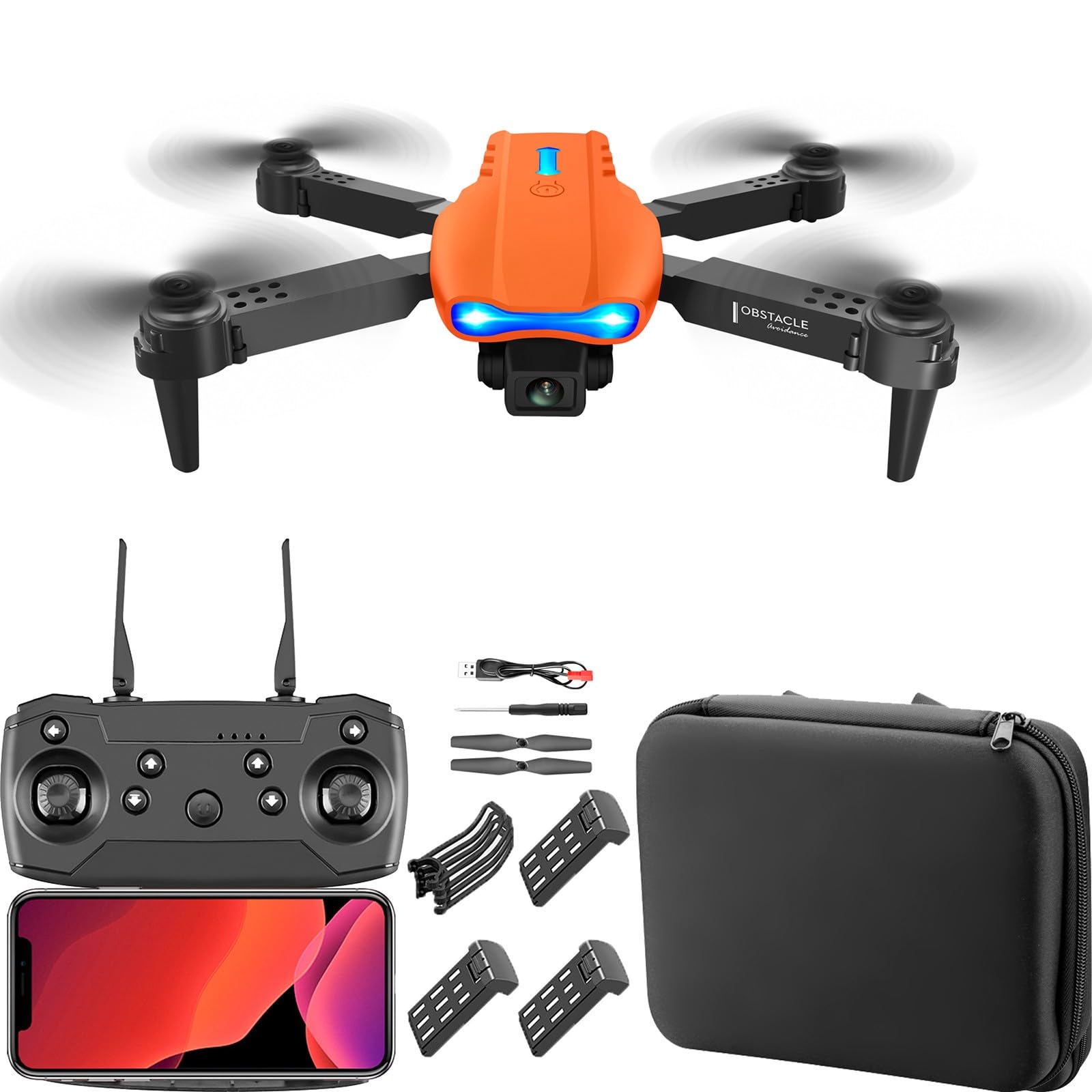 E99 Mini Drohne mit Kamera HD 720P, RC Quadrocopter mit 3 Batterien, WiFi FPV Drohne für Kinder Anfänger, One Key Start/Landen Höhenhaltung Headless Modus 3D Flips Geschenk für Jungen Mädchen von KUNOQXHA