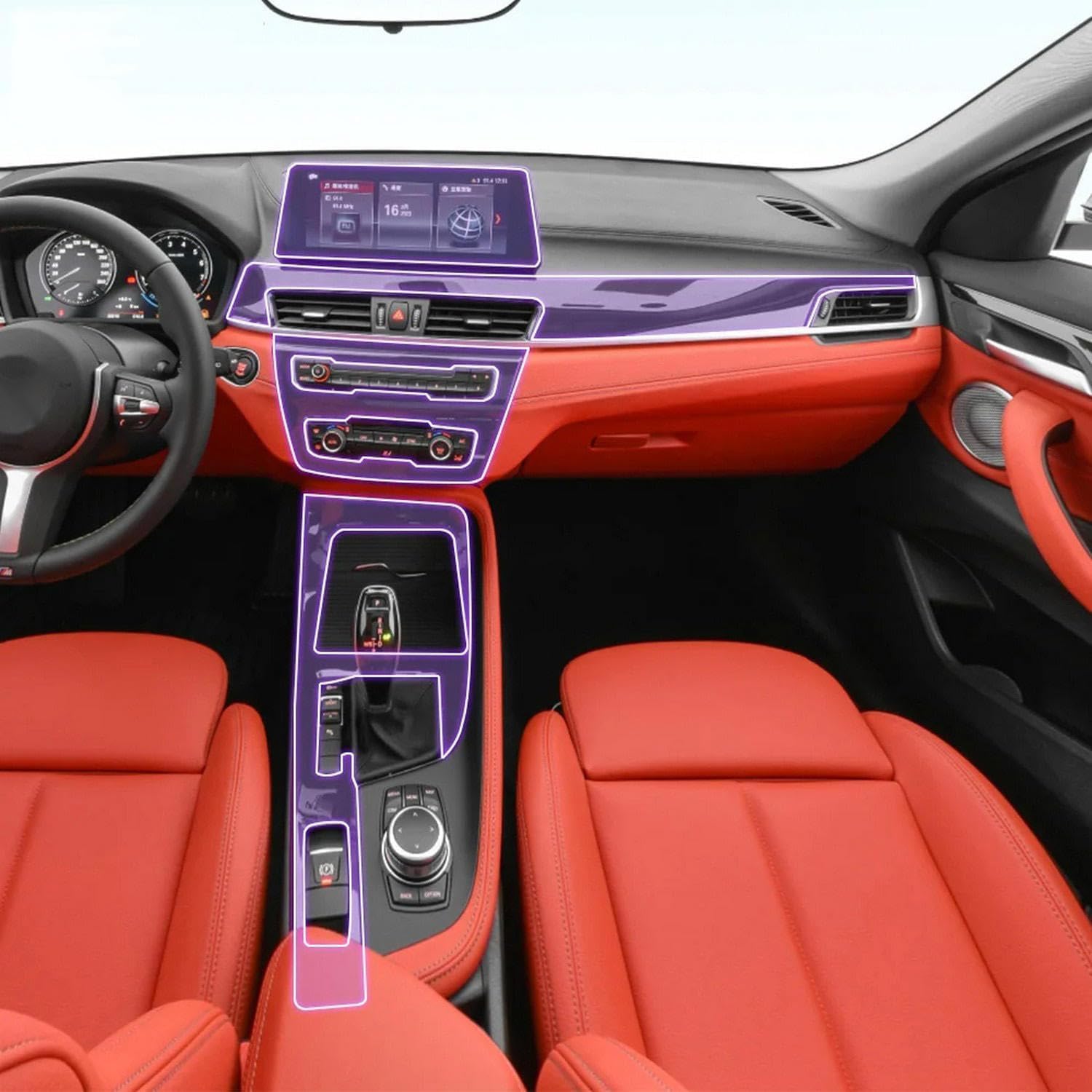 Auto-Innen-Mittelkonsole, transparente TPU-Lack-Schutzfolie, Anti-Kratz-Aufkleber, Bildschirmzubehör, für BMW X2 2018–2023 Auto-Innen-Mittelkonsole, transparente TPU-Lack-Schutzfolie, Anti-Kratz-Aufkleber, Bildschirmzubehör, für BMW X2 2018–2023 von KUNQING