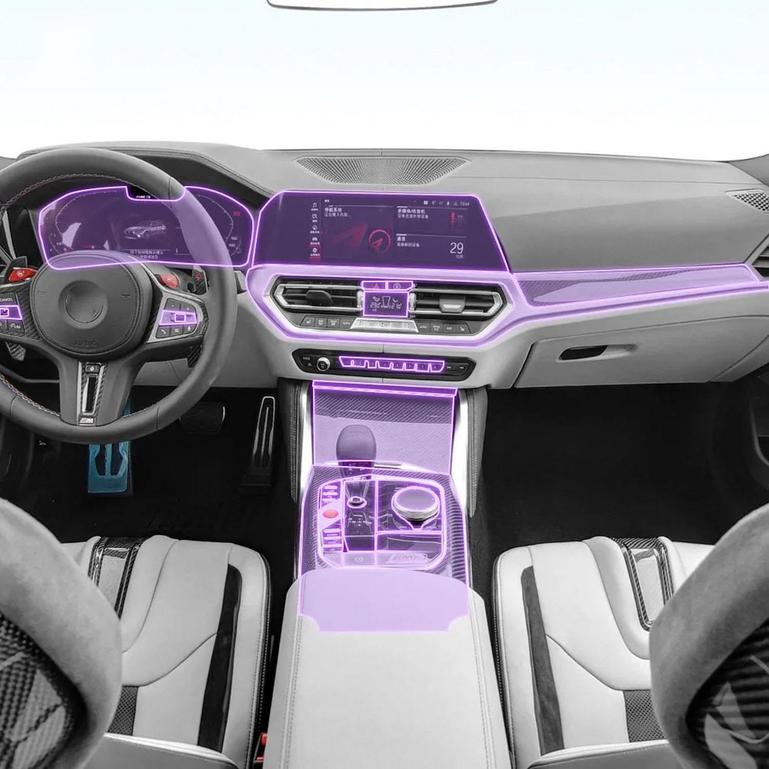 Auto-Innen-Mittelkonsole, transparente TPU-Lack-Schutzfolie, Anti-Kratz-Aufkleber, LCD-Bildschirm, PPF, für BMW M3 G80 2021–2023 Auto-Innen-Mittelkonsole, transparente TPU-Lack-Schutzfolie, Anti-Kratz-Aufkleber, LCD-Bildschirm, PPF, für BMW M3 G80 2021–2023 von KUNQING