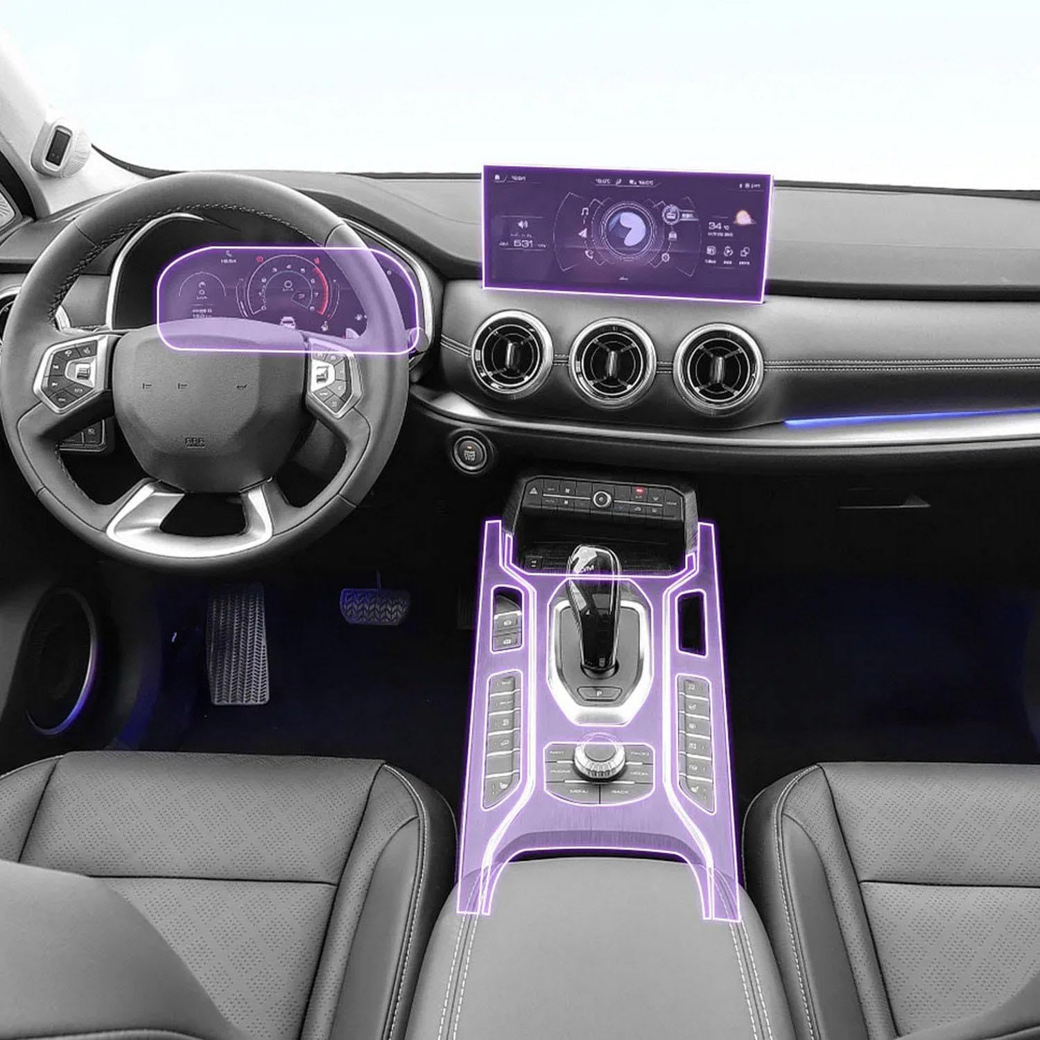 Auto-Innen-Mittelkonsole, transparente TPU-Lack-Schutzfolie, Anti-Kratz-Aufkleber, LCD-Bildschirm, PPF, für GWM WEY VV6 2020–2022 Auto-Innen-Mittelkonsole, transparente TPU-Lack-Schutzfolie, Anti-Kratz-Aufkleber, LCD-Bildschirm, PPF, für GWM WEY VV6 2020–2022 von KUNQING