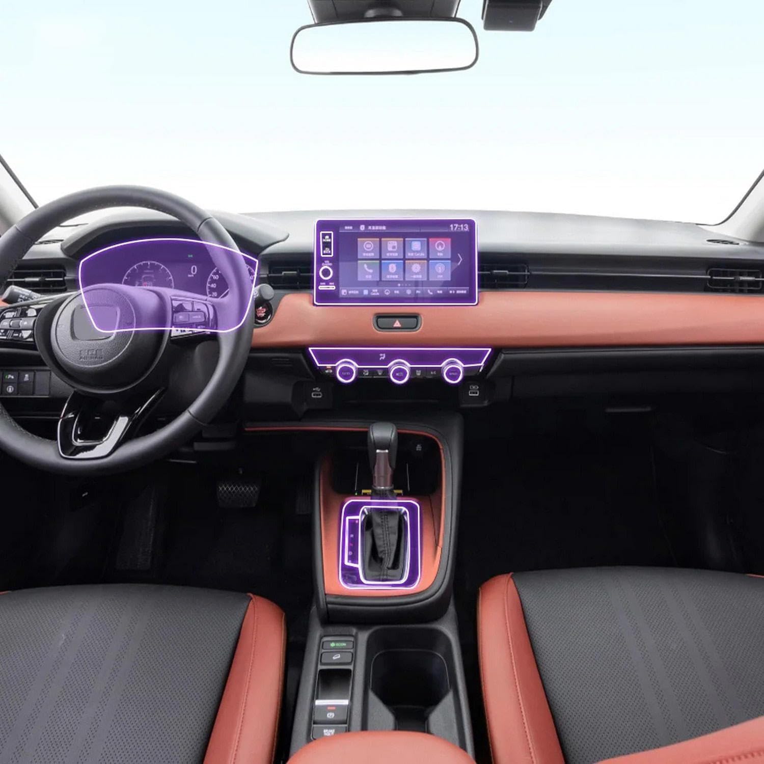 Auto-Innen-Mittelkonsole, transparente TPU-Lack-Schutzfolie, Anti-Kratz-Aufkleber, LCD-Bildschirm, PPF, für Honda XRV 2019–2024 Auto-Innen-Mittelkonsole, transparente TPU-Lack-Schutzfolie, Anti-Kratz-Aufkleber, LCD-Bildschirm, PPF, für Honda XRV 2019–2024 von KUNQING