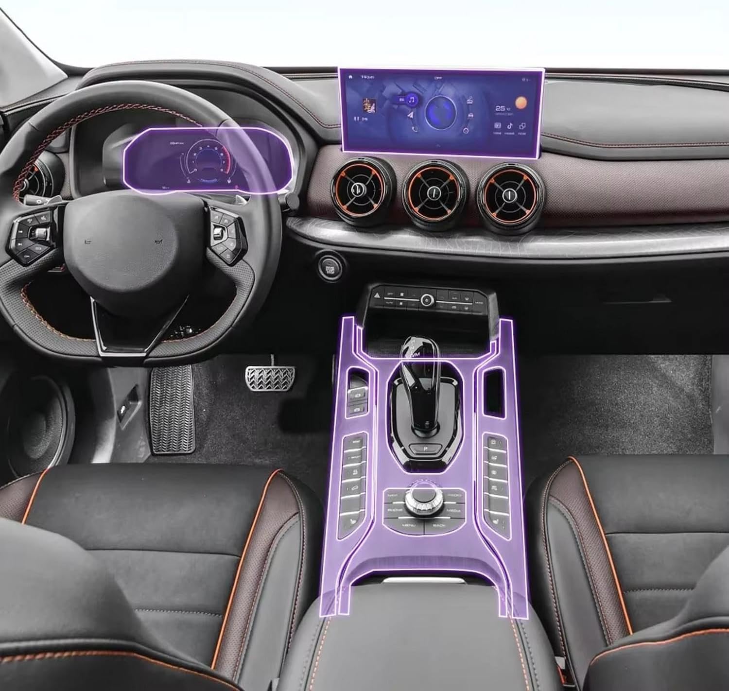 Auto-Innen-Mittelkonsole, transparente TPU-Lack-Schutzfolie, Anti-Kratz-Aufkleber, LCD-Bildschirm, für GWM WEY VV5 2020–2022 Auto-Innen-Mittelkonsole, transparente TPU-Lack-Schutzfolie, Anti-Kratz-Aufkleber, LCD-Bildschirm, für GWM WEY VV5 2020–2022 von KUNQING